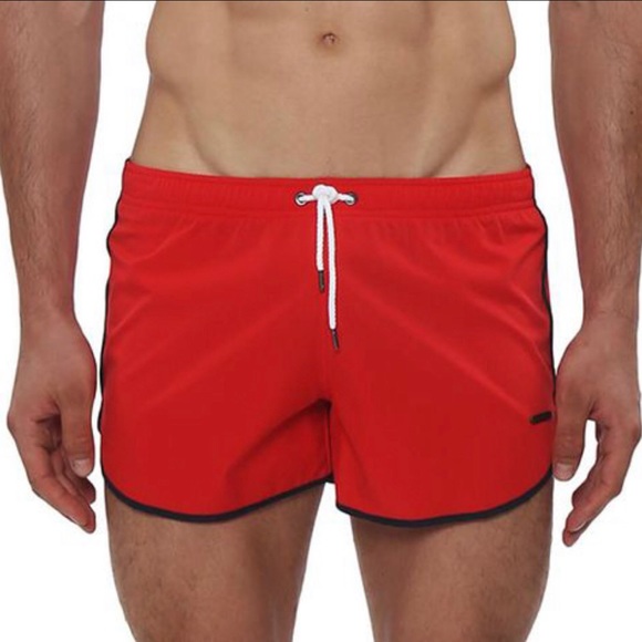 Parke and Ronen Other - Parke and Ronen ‘Sprinter Solid Stretch’ 3” inseam in Red / Indigo